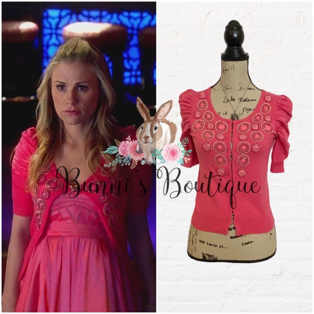 Sookie Stackhouse INC | Pink Jeweled Cardigan Sweater True Blood Sz SP